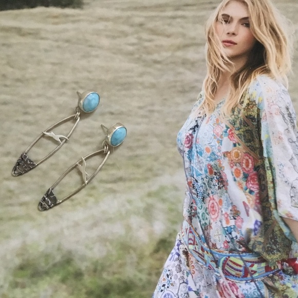 Mosaic Smith (Etsy) Artisan Crafted Larimar & Sterling Silver Earrings: NWOT! - Picture 2 of 6